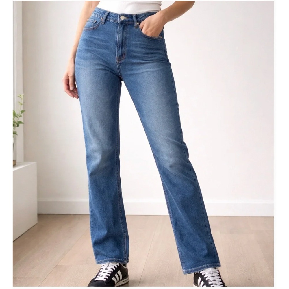 Frye Womens High Rise Straight Leg Jeans Medium Wash Blue Denim Size 12/31